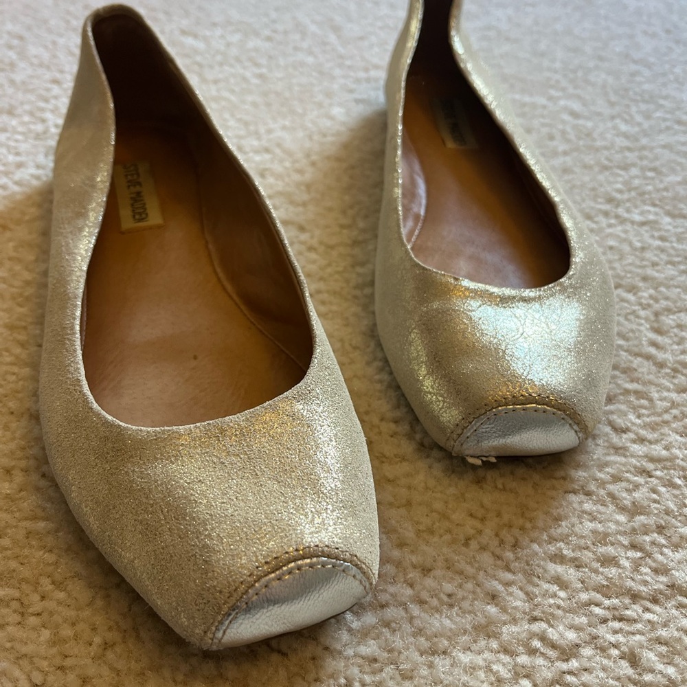 Golden Glitter Ballet Flats